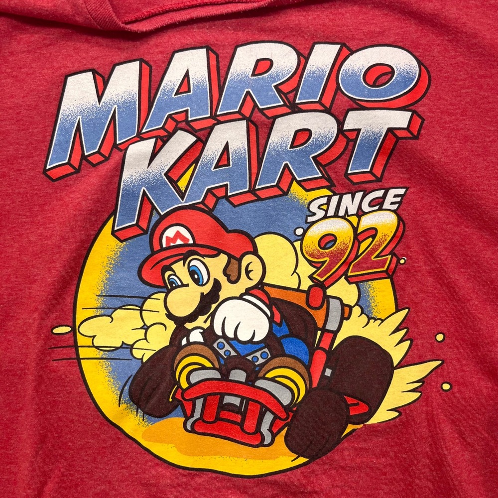Mario‎ Kart Red Graphic T-Shirt Short Sleeve Nintendo Mario Since 92 Size XL